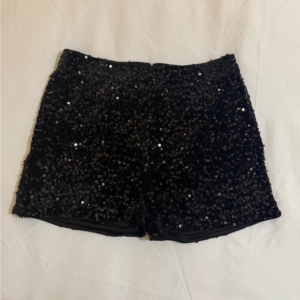 Sequin Black Women's Shorts